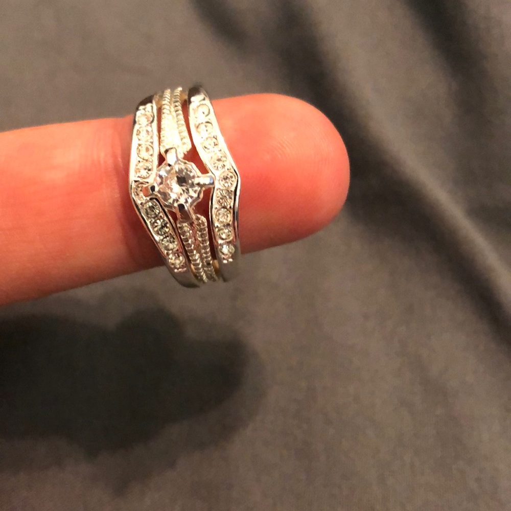 Sterling silver with cubic zirconia